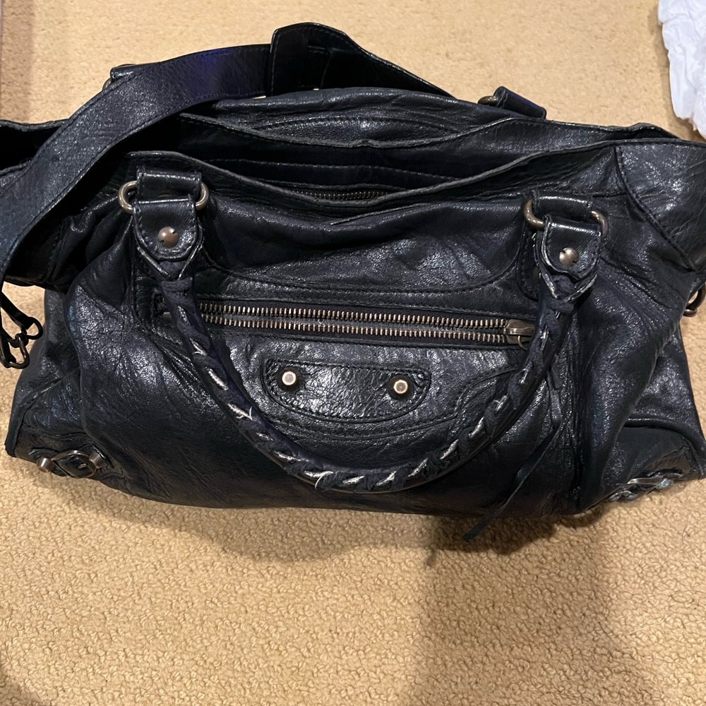 - Balenciaga black 2005 city bag.